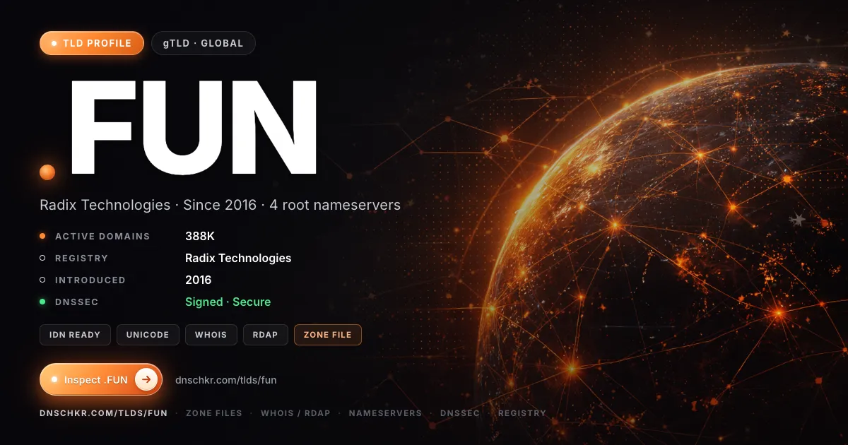 .fun TLD — domains, registry, and DNSSEC overview