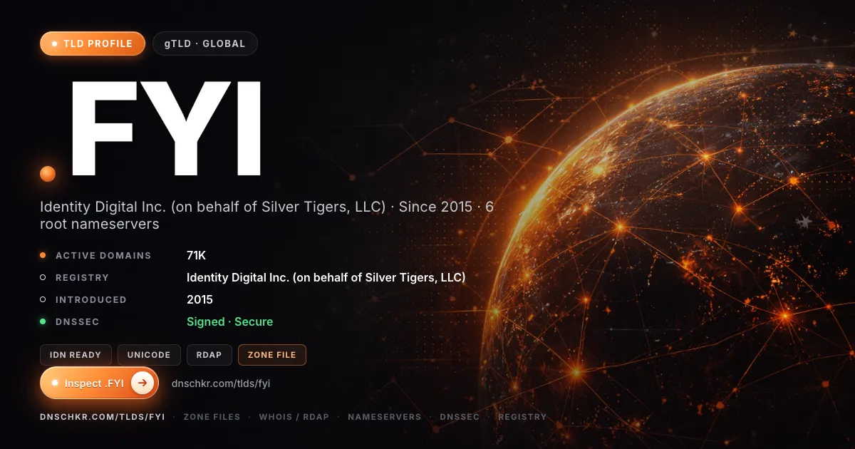 .fyi TLD — domains, registry, and DNSSEC overview