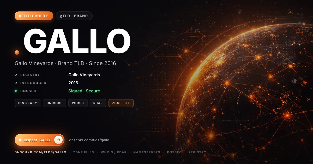 .gallo TLD — domains, registry, and DNSSEC overview