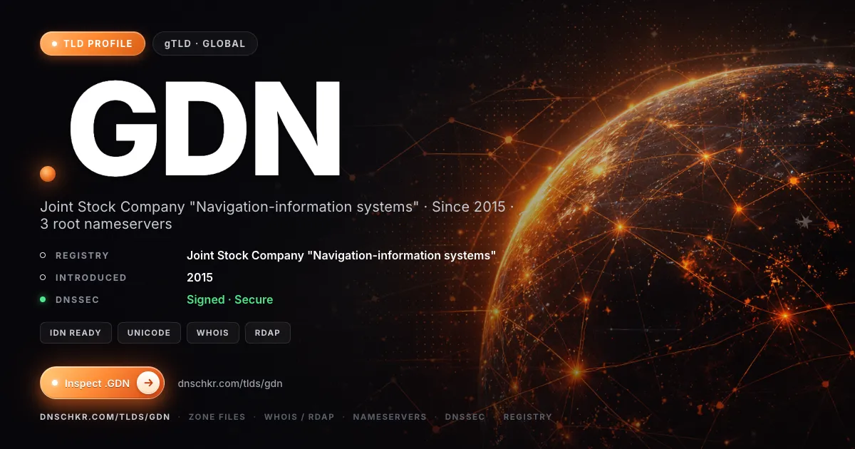 .gdn TLD, domains, registry, and DNSSEC overview