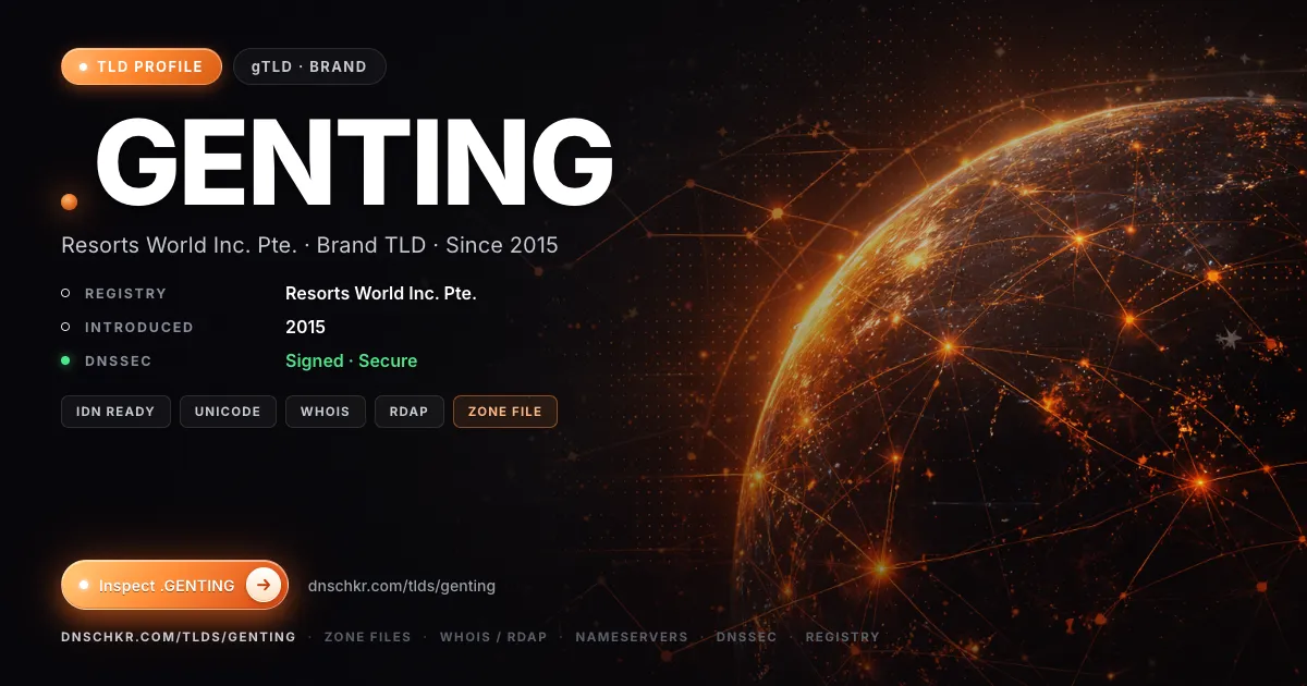 .genting TLD — domains, registry, and DNSSEC overview