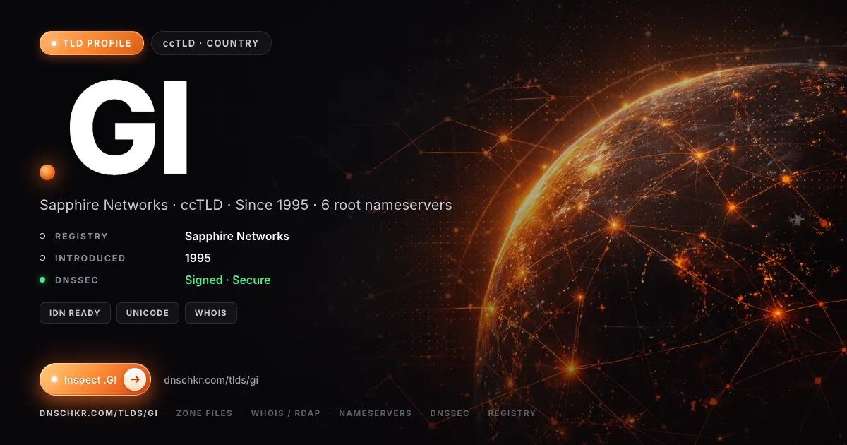 .gi TLD — domains, registry, and DNSSEC overview