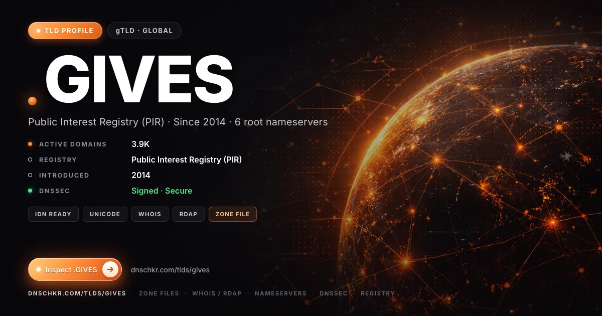 .gives TLD — domains, registry, and DNSSEC overview