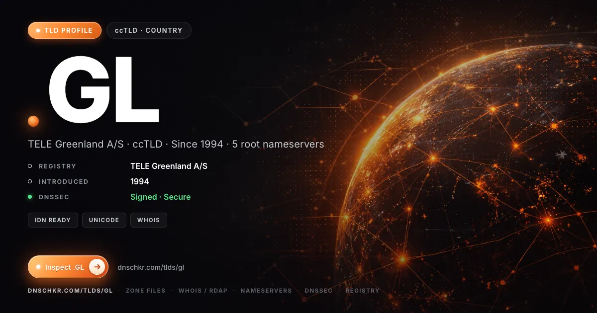 .gl TLD — domains, registry, and DNSSEC overview
