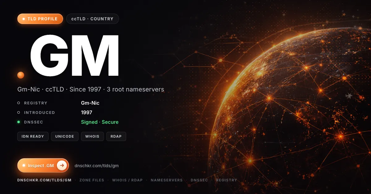 .gm TLD — domains, registry, and DNSSEC overview