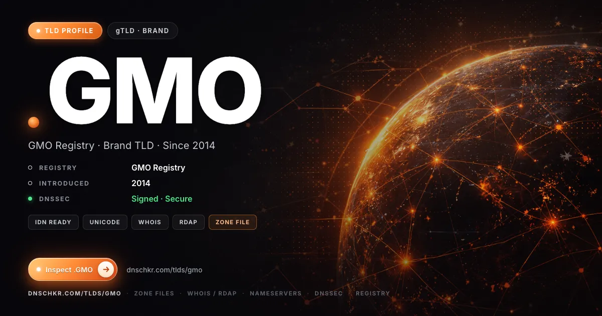 .gmo TLD — domains, registry, and DNSSEC overview