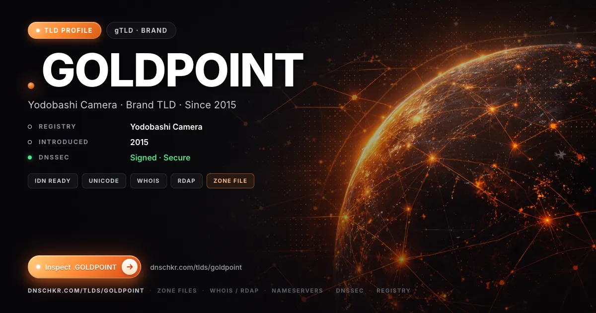 .goldpoint TLD — domains, registry, and DNSSEC overview