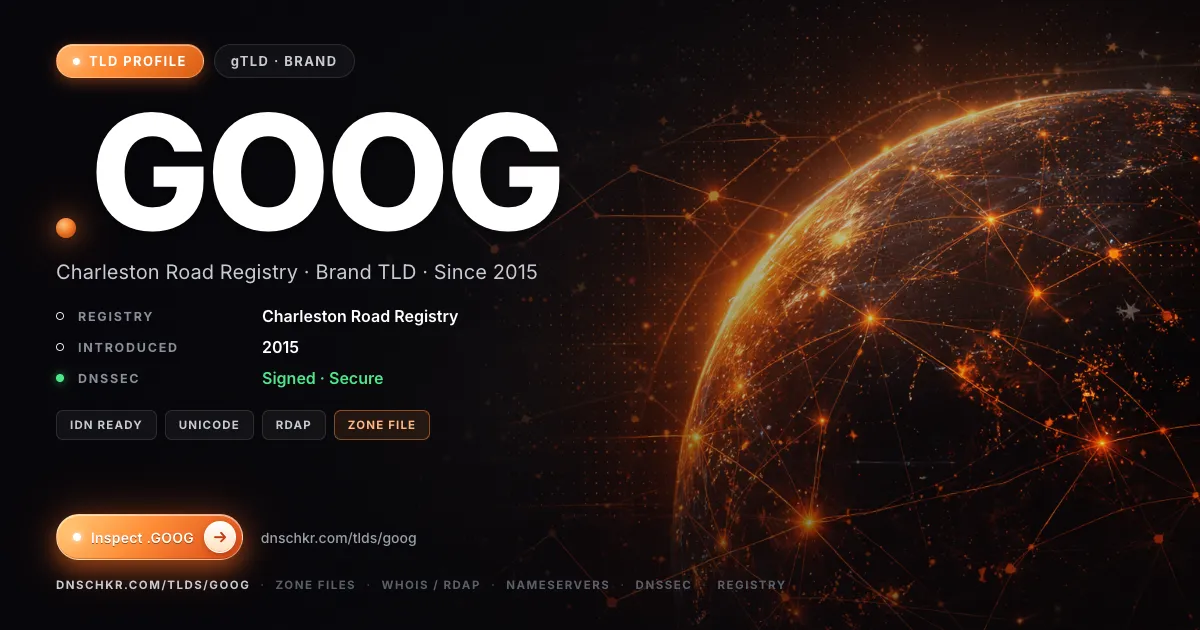 .goog TLD — domains, registry, and DNSSEC overview