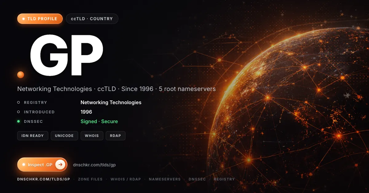 .gp TLD — domains, registry, and DNSSEC overview