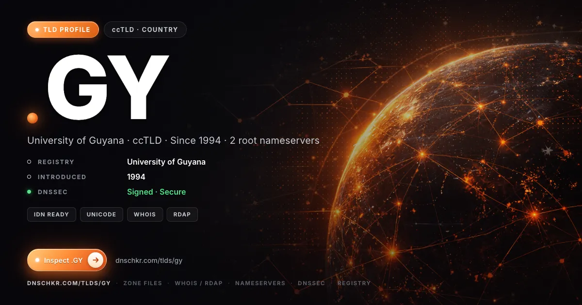 .gy TLD — domains, registry, and DNSSEC overview