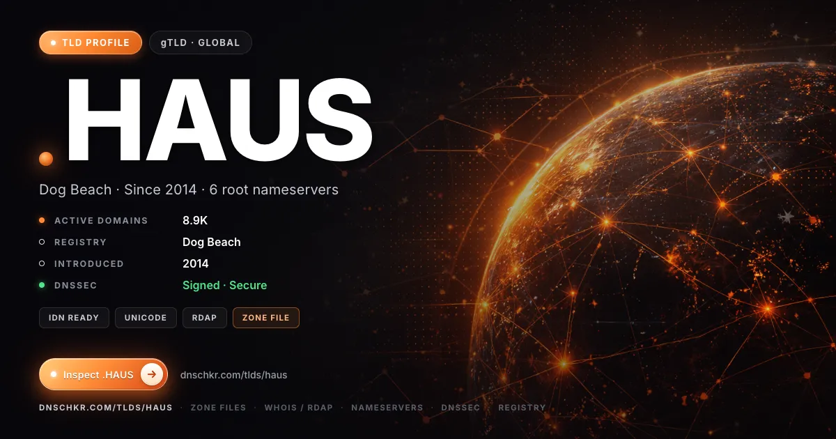 .haus TLD — domains, registry, and DNSSEC overview