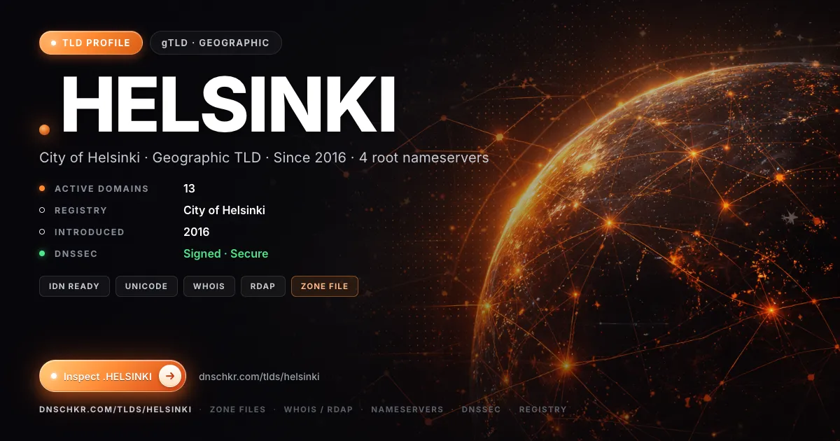 .helsinki TLD — domains, registry, and DNSSEC overview