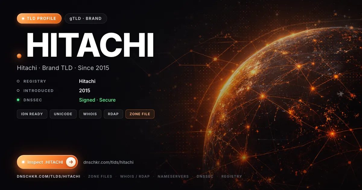 .hitachi TLD — domains, registry, and DNSSEC overview