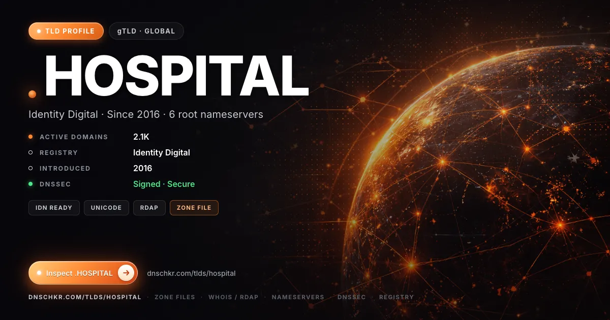 .hospital TLD — domains, registry, and DNSSEC overview