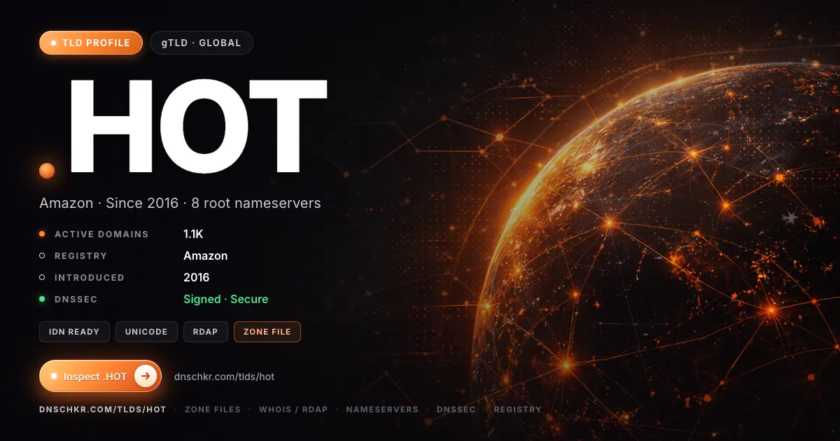 .hot TLD — domains, registry, and DNSSEC overview