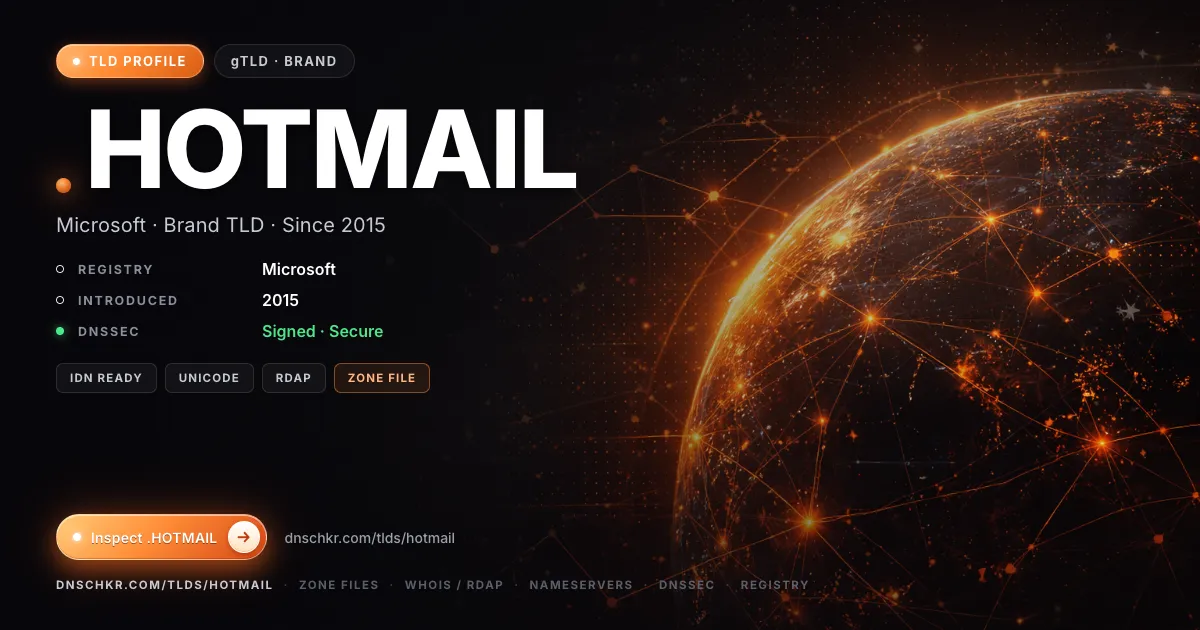 .hotmail TLD — domains, registry, and DNSSEC overview