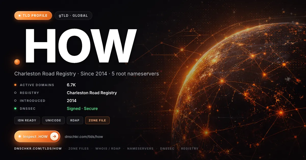 .how TLD — domains, registry, and DNSSEC overview