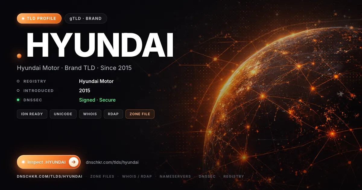 .hyundai TLD — domains, registry, and DNSSEC overview