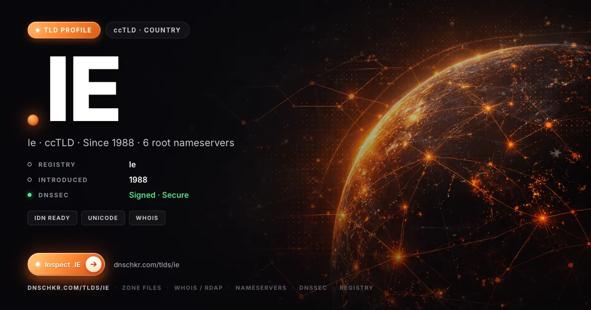 .ie TLD — domains, registry, and DNSSEC overview
