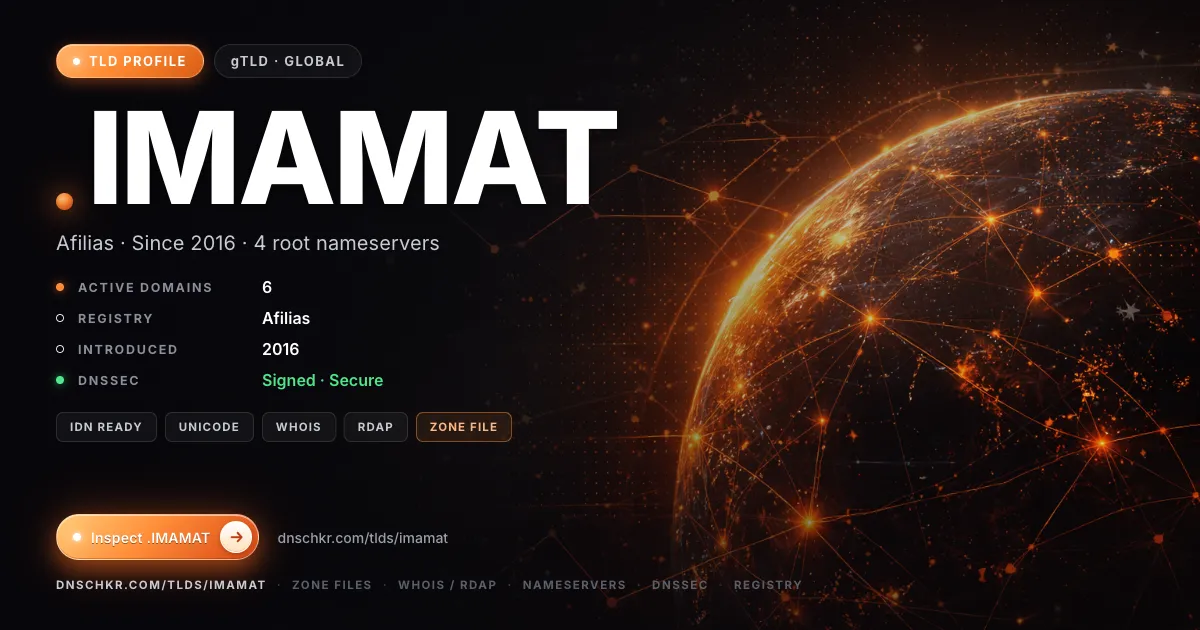 .imamat TLD — domains, registry, and DNSSEC overview