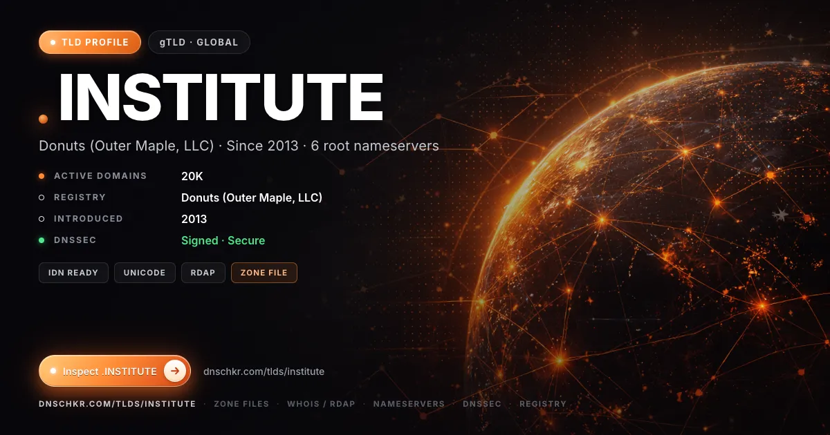 .institute TLD — domains, registry, and DNSSEC overview