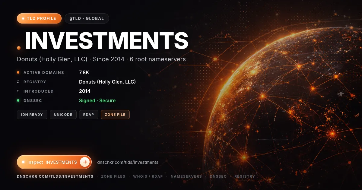.investments TLD — domains, registry, and DNSSEC overview
