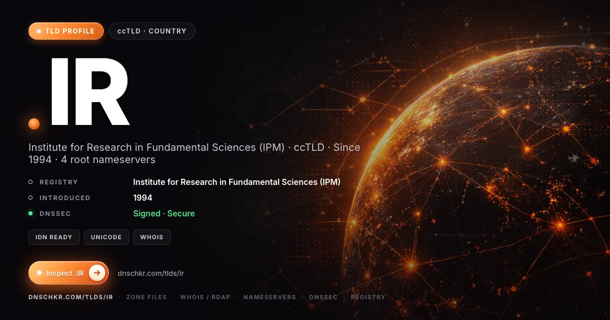 .ir TLD — domains, registry, and DNSSEC overview
