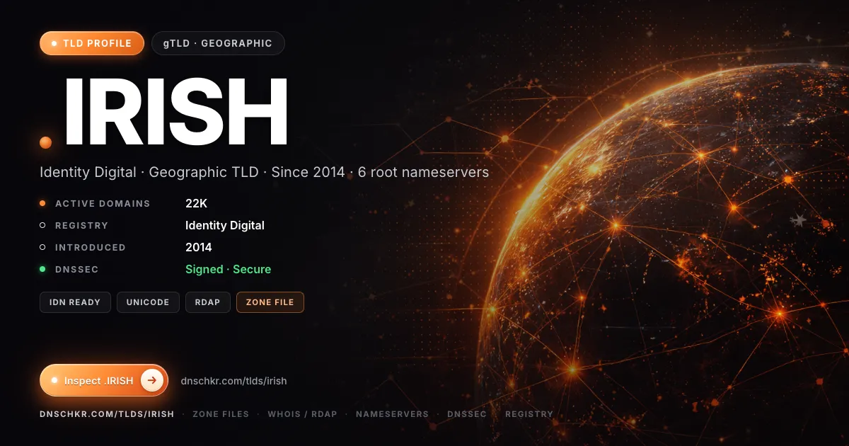 .irish TLD — domains, registry, and DNSSEC overview