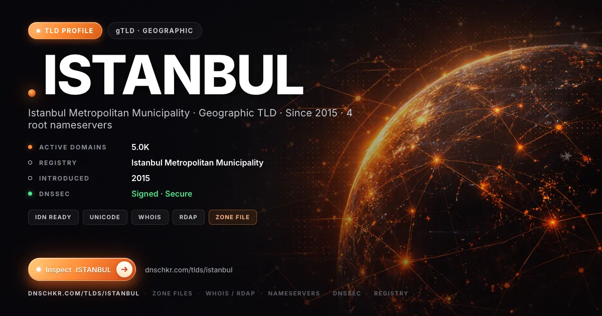 .istanbul TLD — domains, registry, and DNSSEC overview