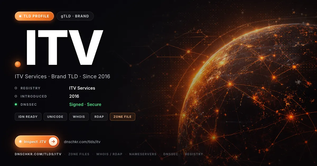 .itv TLD — domains, registry, and DNSSEC overview