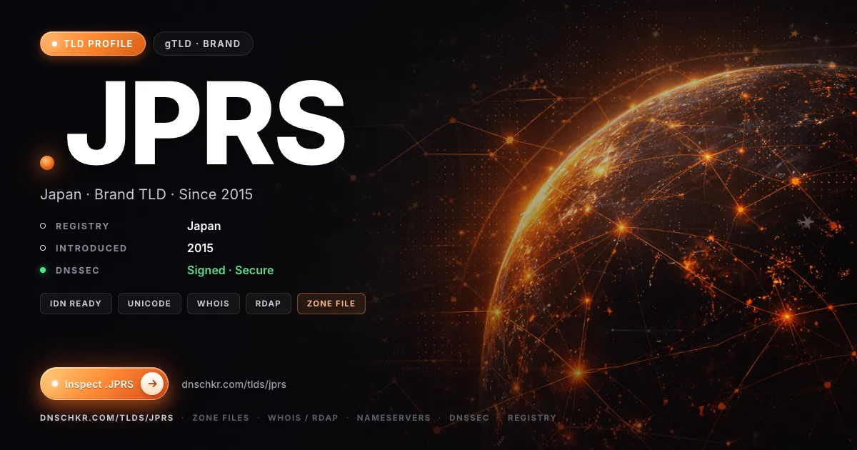 .jprs TLD — domains, registry, and DNSSEC overview