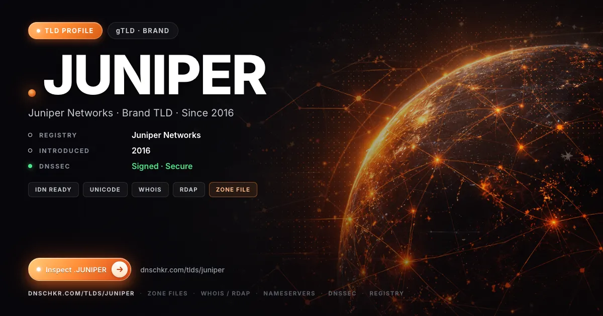 .juniper TLD — domains, registry, and DNSSEC overview