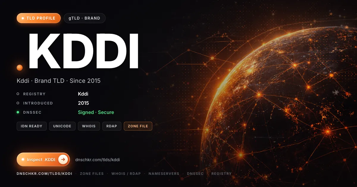 .kddi TLD — domains, registry, and DNSSEC overview