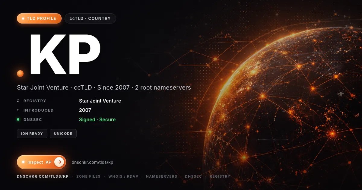 .kp TLD, domains, registry, and DNSSEC overview
