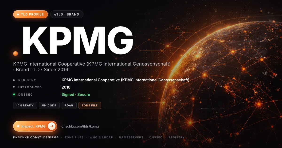 .kpmg TLD — domains, registry, and DNSSEC overview