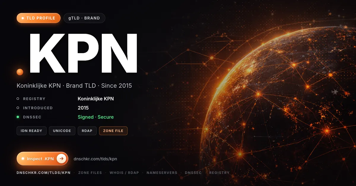 .kpn TLD — domains, registry, and DNSSEC overview