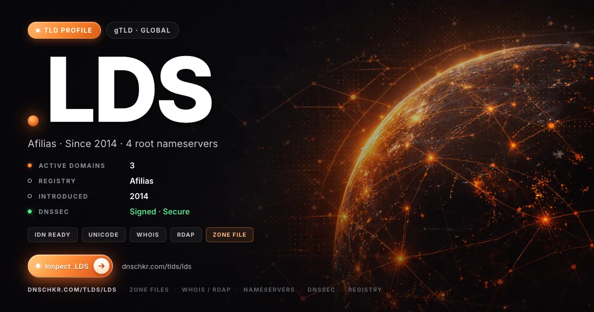 .lds TLD — domains, registry, and DNSSEC overview