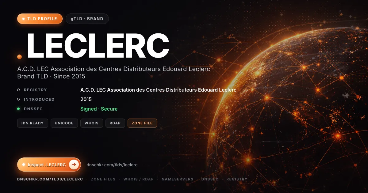 .leclerc TLD — domains, registry, and DNSSEC overview