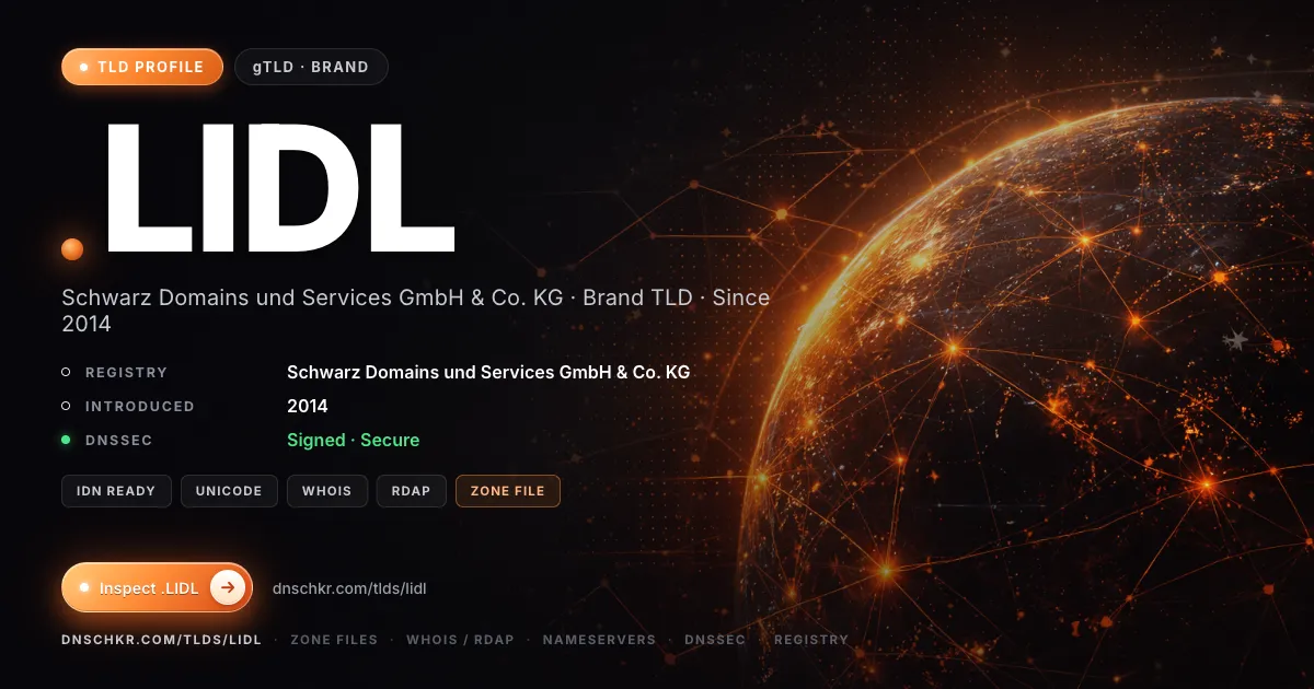 .lidl TLD — domains, registry, and DNSSEC overview