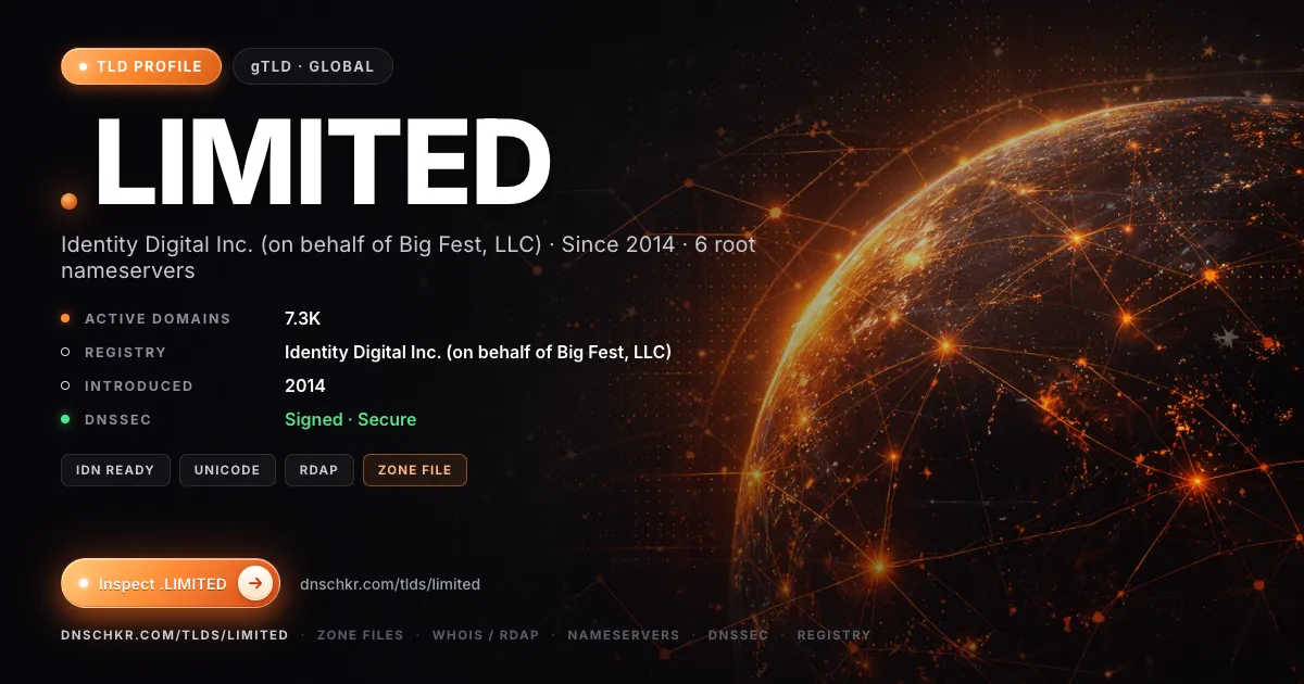 .limited TLD — domains, registry, and DNSSEC overview