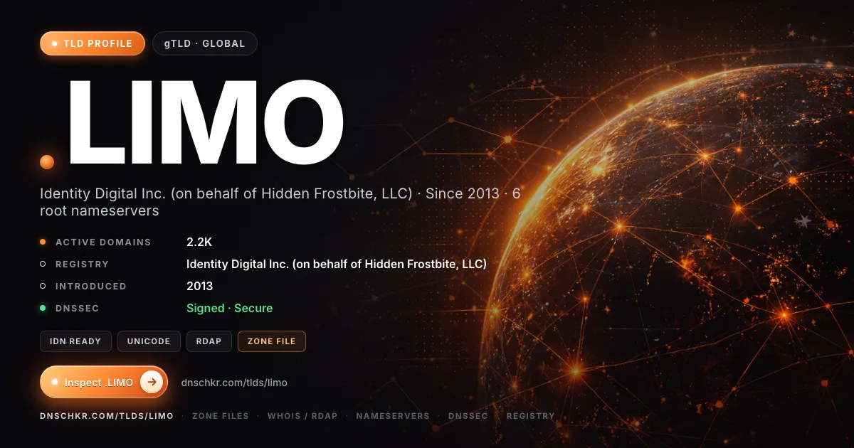 .limo TLD — domains, registry, and DNSSEC overview