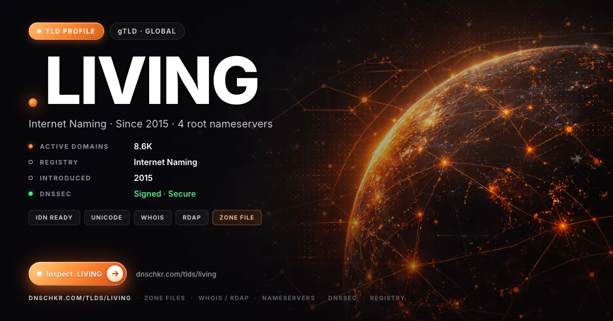 .living TLD — domains, registry, and DNSSEC overview