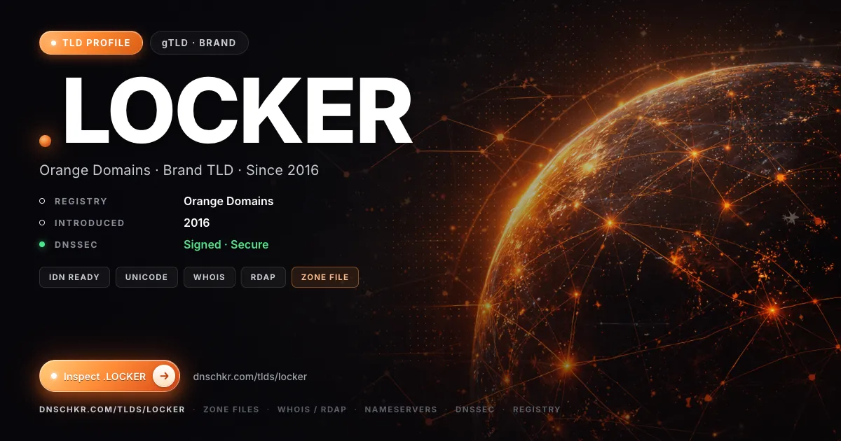 .locker TLD — domains, registry, and DNSSEC overview