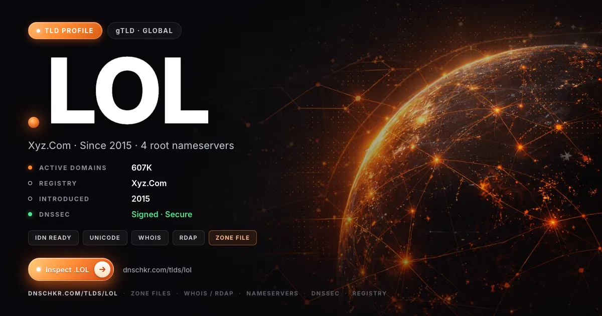 .lol TLD — domains, registry, and DNSSEC overview