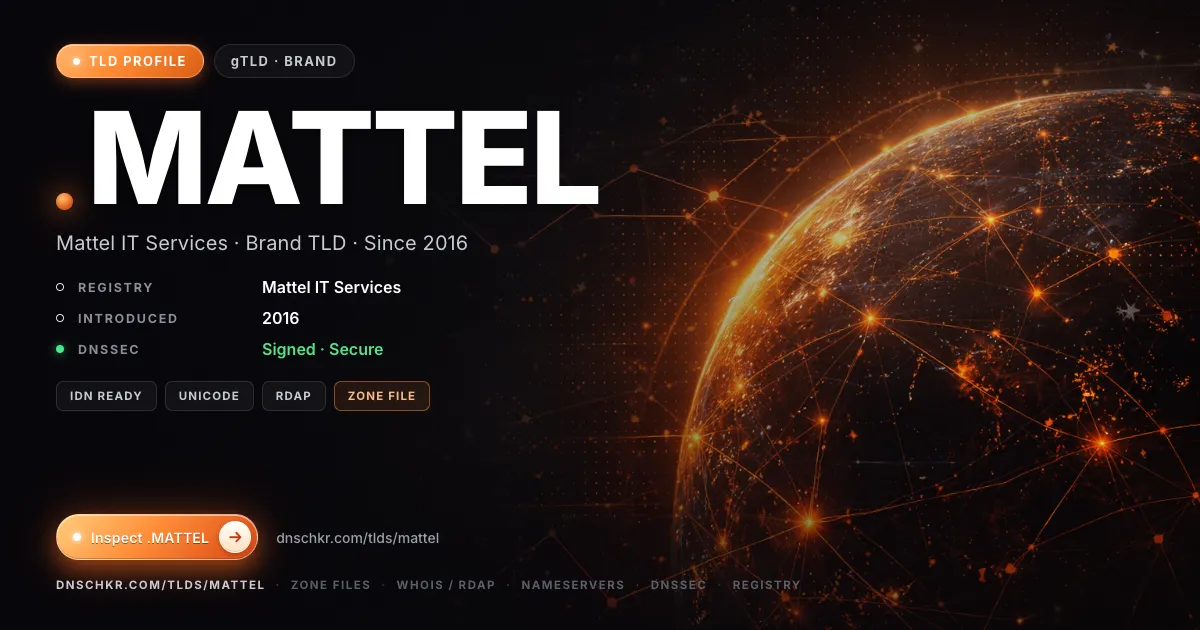 .mattel TLD — domains, registry, and DNSSEC overview