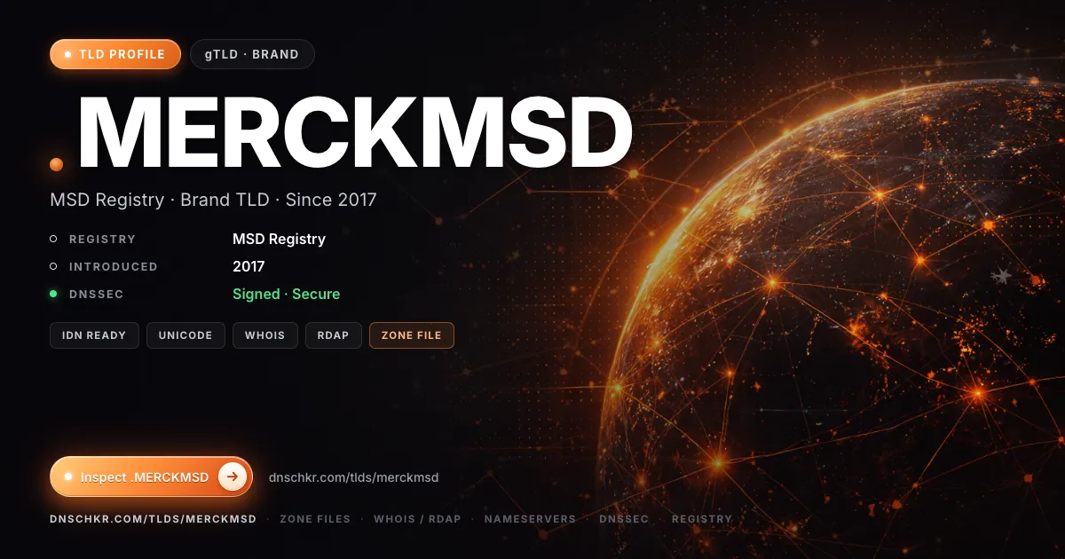 .merckmsd TLD — domains, registry, and DNSSEC overview