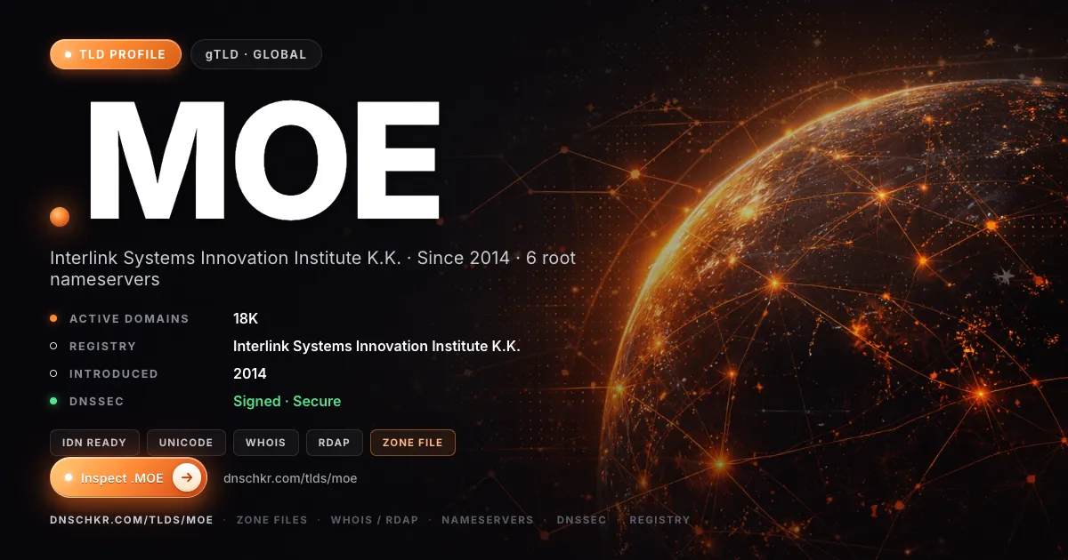 .moe TLD — domains, registry, and DNSSEC overview