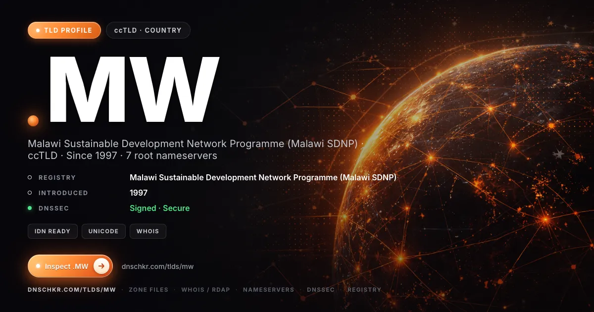 .mw TLD — domains, registry, and DNSSEC overview