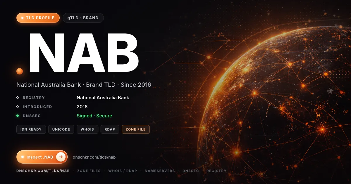 .nab TLD — domains, registry, and DNSSEC overview
