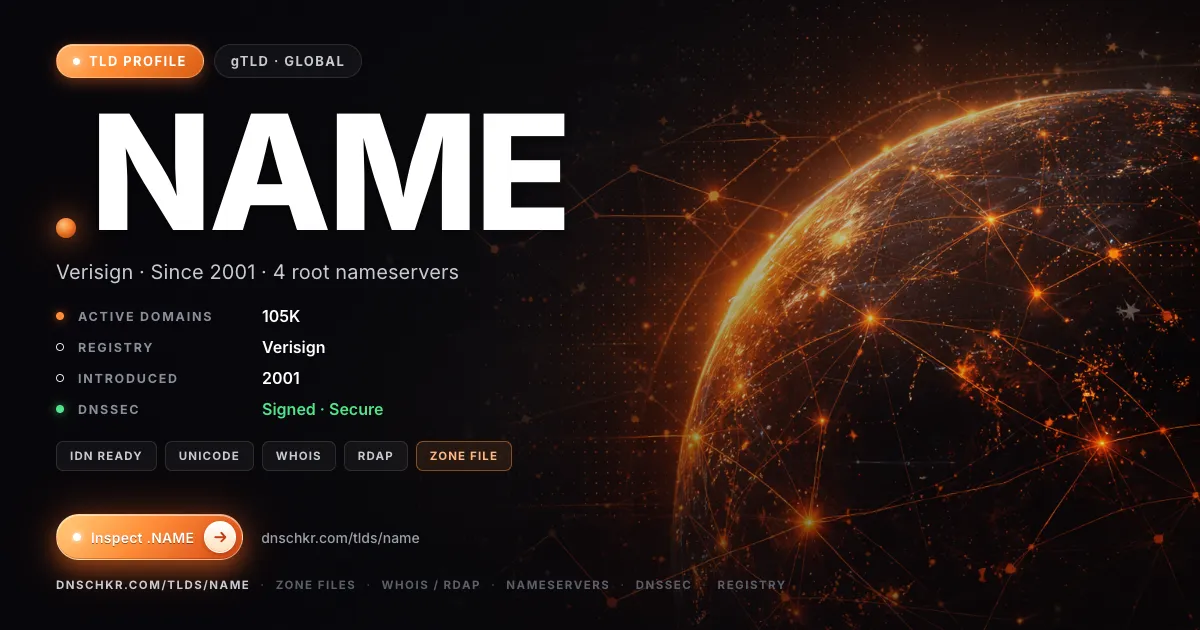 .name TLD — domains, registry, and DNSSEC overview